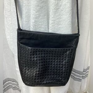 Elegant Black Woven Crossbody Bag